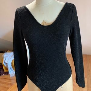 ZARA Black Glitter Bodysuit